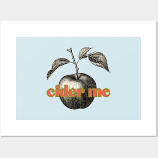 Cider Me! Black, Lime, and Cerise Classic Vintage Woodcut Style Posters and Art